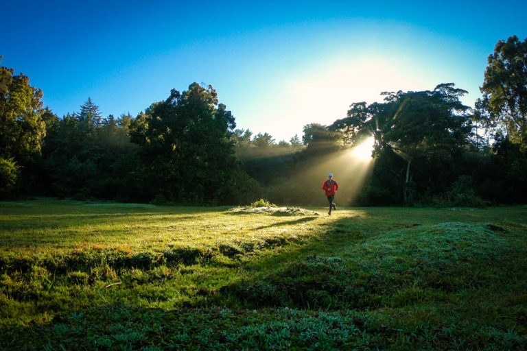 Running sunrise