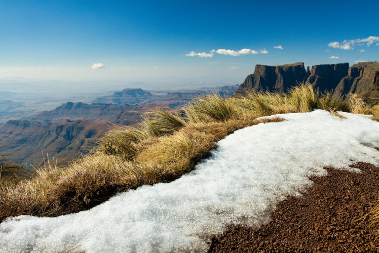 Mountain snow blue sky