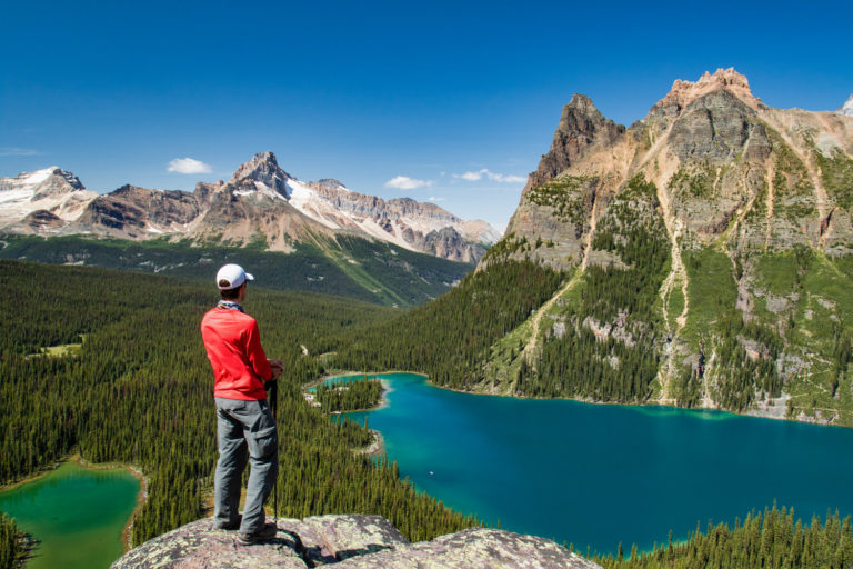 Hiking mountains lake