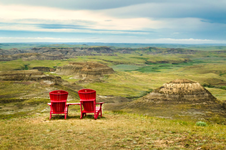 grasslands badlands red chair