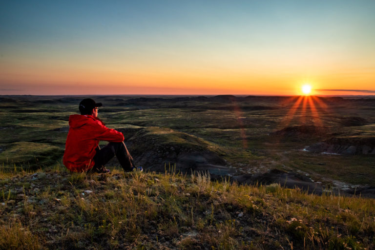 sunset grasslands prairie