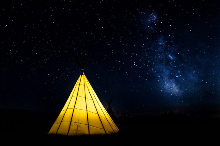 tipi tent stars milky way