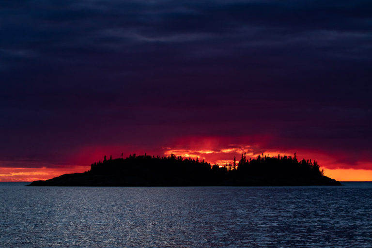 lake sunset clouds