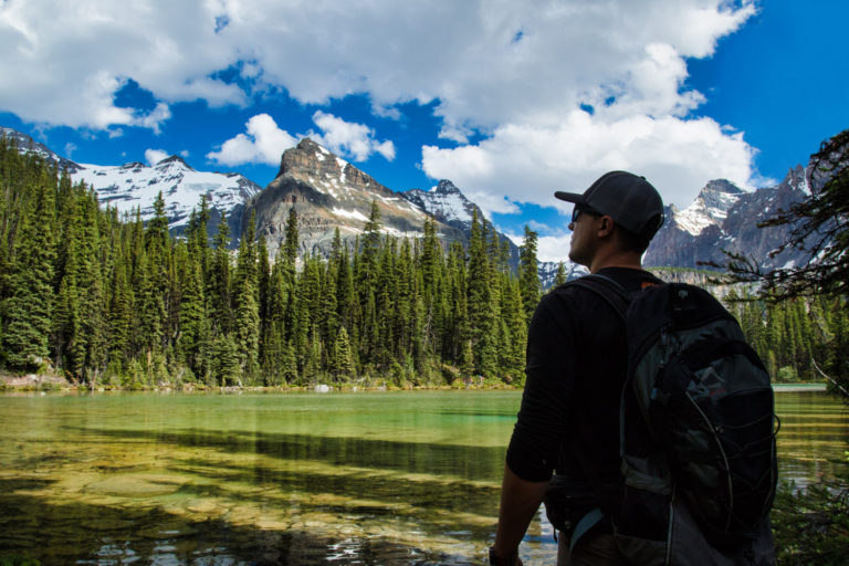 Hiking mountains lake