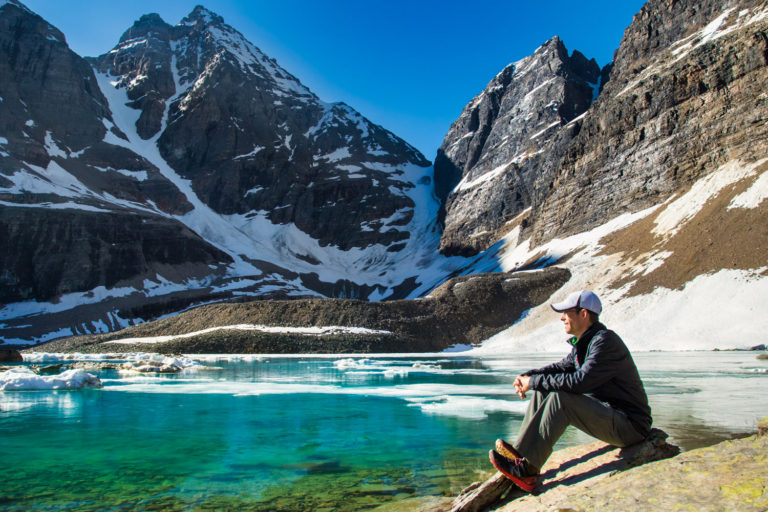 Hiking mountains lake