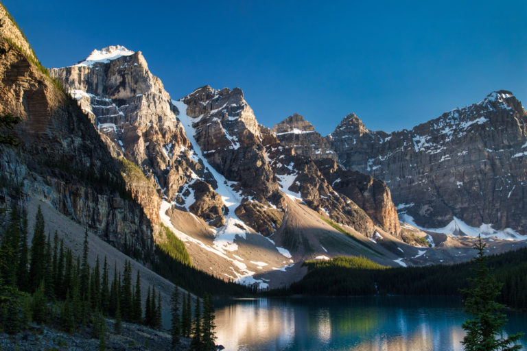 mountains lake blue sky