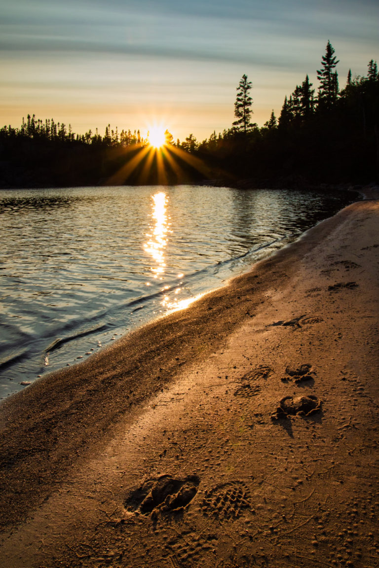 sunset beach lake