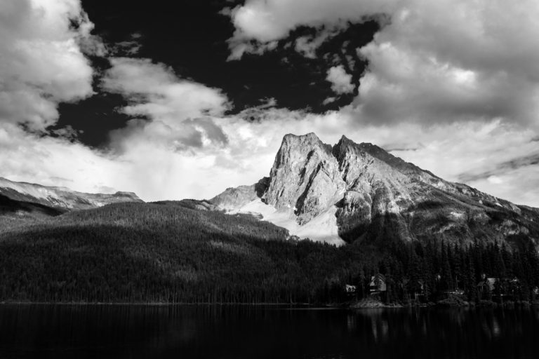 Black and white mountain