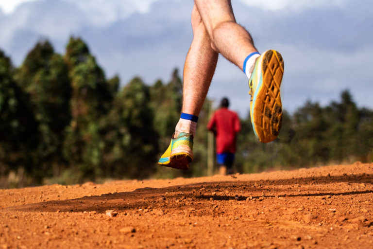 running feet dirt