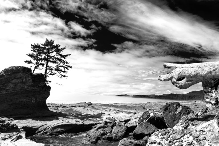 Black and white coast shelf ocean