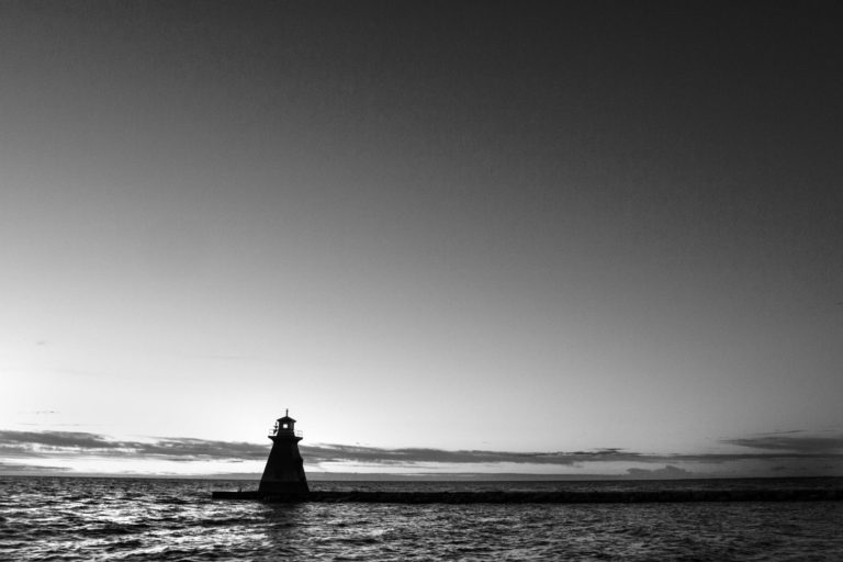 lighthouse black and white