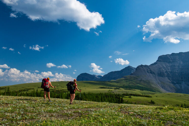 mountains hikers