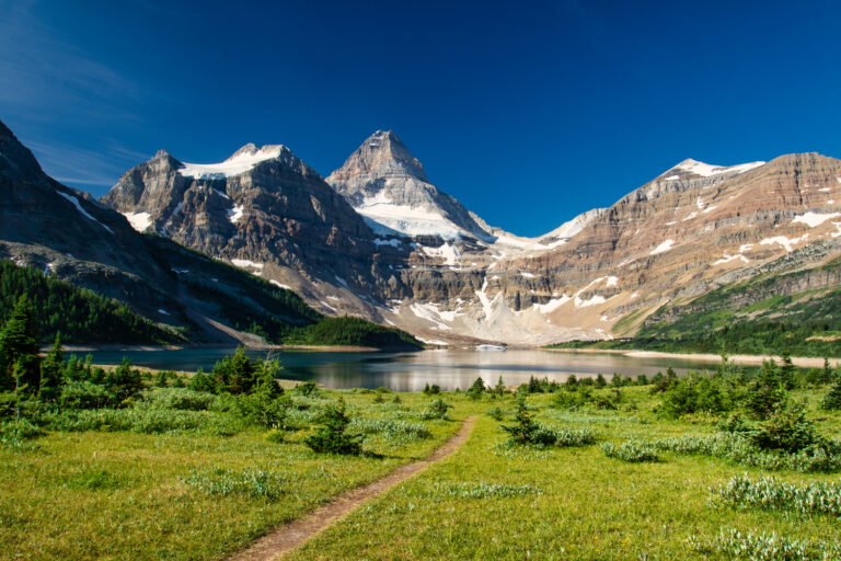 mountains lake trail